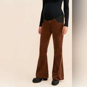 PAIGE - Maternity Genevieve Pants - size 27 - Brown/copper color corduroy flare